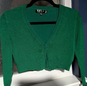 Kelly Green Mak Cropped Cardigan